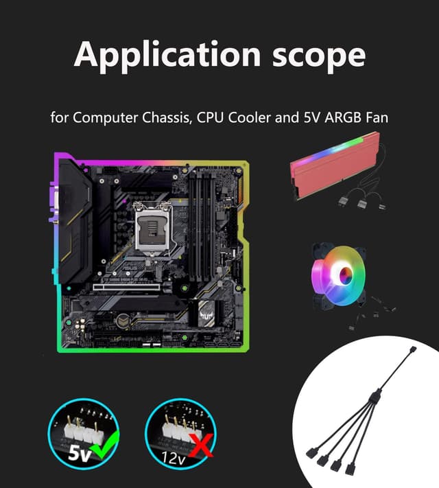 Thumbnail 4 de LANMINGLEL ARGB Splitter Cable 5V 1F to 4F