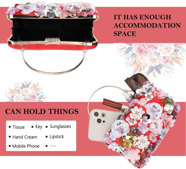 Thumbnail 4 de Fecialy Sacs à main Floral Soirée Rhinestones