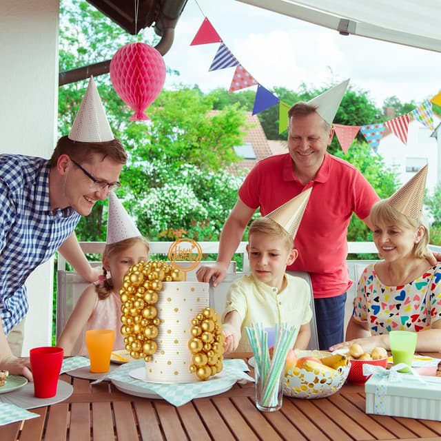 Detalle de NACHLYNN 80 Stück Tortendeko Kugeln – Mini-„Ballons“ für Kuchen, Cupcakes & Party-Design (Gold)