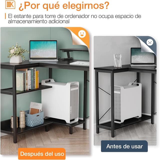 Thumbnail 5 de ODK Escritorio Esquinero Reversible 120x80 cm Escritorio Gaming en L