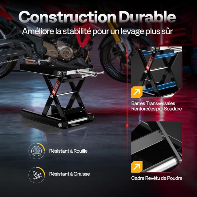 Thumbnail 5 de VIVOHOME Élévateur moto à ciseaux 500 kg avec large plateforme