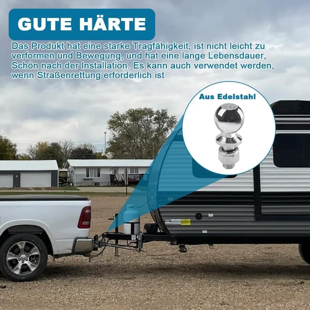 Detalle 2 de Tyafzzn Anhängerkupplungskugel 50 mm für 3,5 t (Kupplungskugel/Ackerschiene) mit 22 mm Stiftdurchmesser