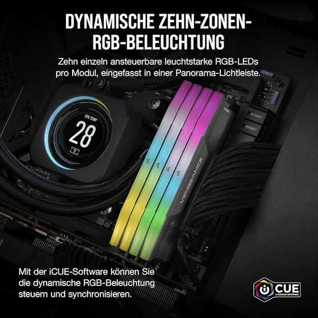 Detalle 2 de Corsair Vengeance RGB DDR5 RAM 32 GB 6000 MHz