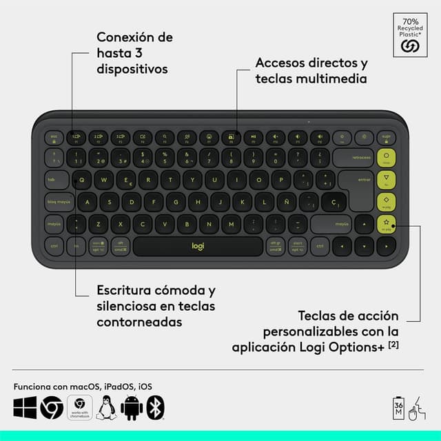 Thumbnail 5 de Logitech POP ICON KEYS: Teclado Bluetooth 3 Dispositivos 🖥