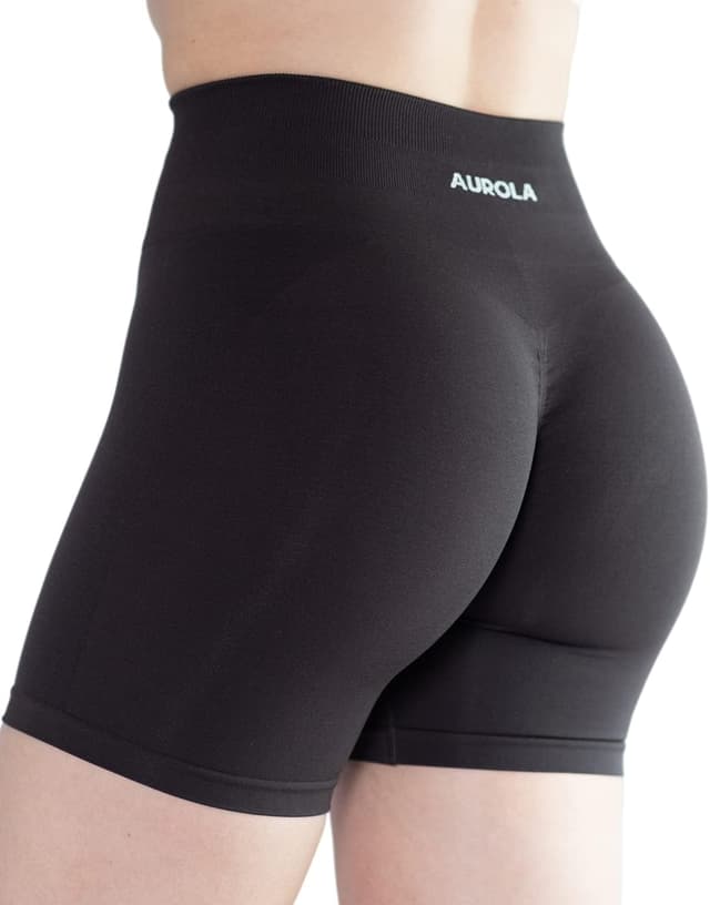 Detalle 2 de AUROLA Intensify Workout Shorts for Women (Seamless Scrunch) — High-Waist, Moisture-Wicking Gym & Yoga Shorts