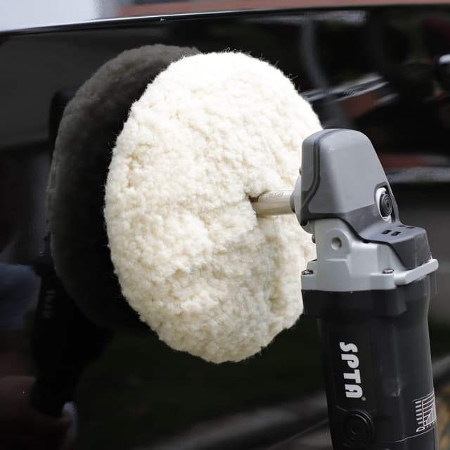 Thumbnail 6 de SPTA 8" (200mm) Double-Sided 100% Natural Wool Buffing Pad with 5/8-11 Thread