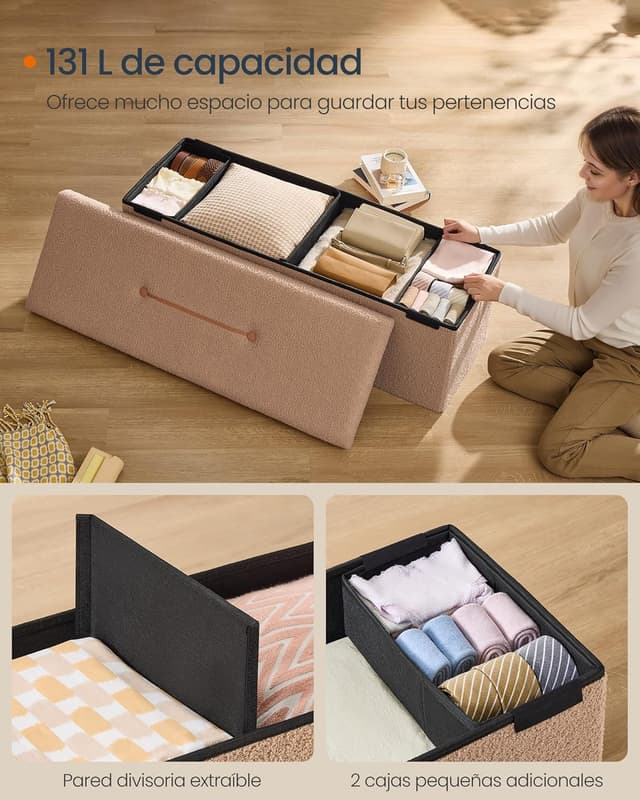 Thumbnail 4 de SONGMICS Puff Almacenaje 110 cm