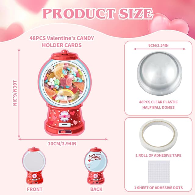 Thumbnail 2 de 48 Pack Valentine's Cards 4.3x6.7 in