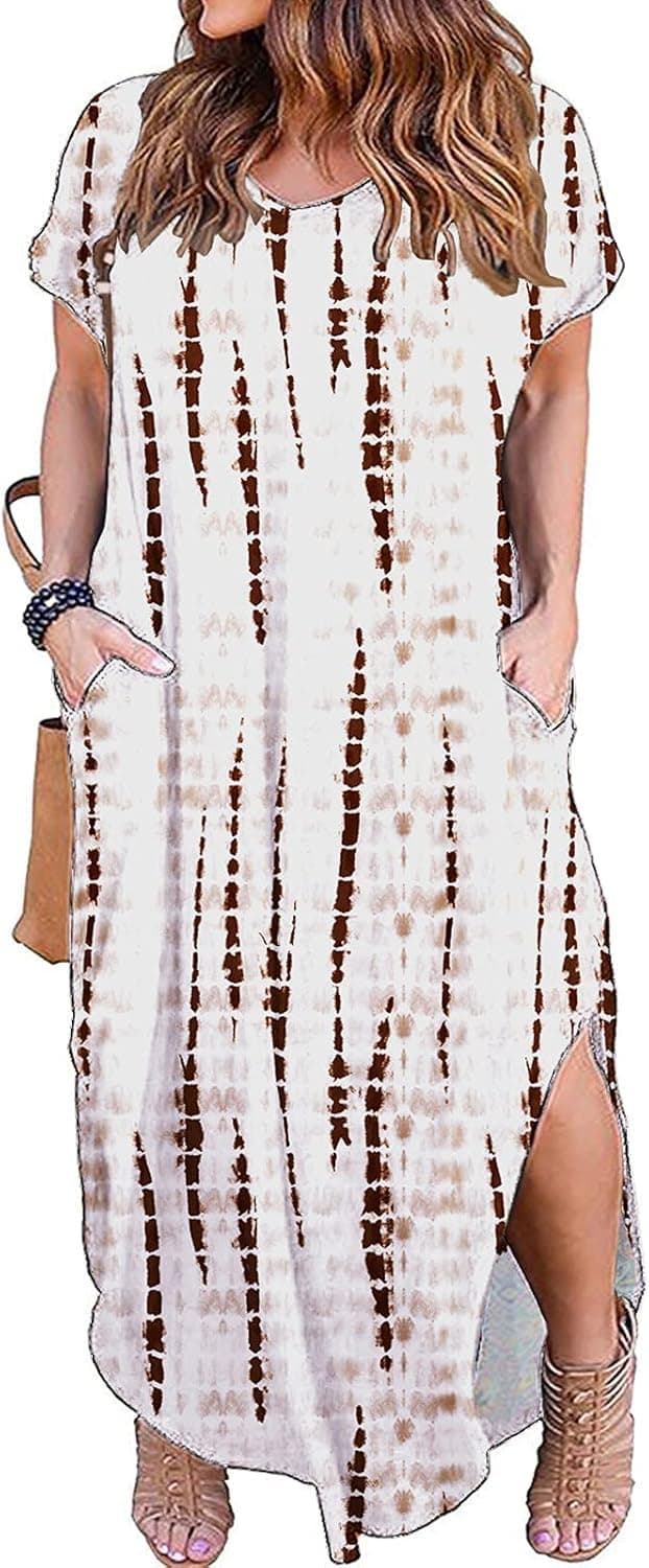 Thumbnail 6 de Kancystore Women’s Plus Size Summer Maxi Dress (XL–5X) with Pockets & Side Slits