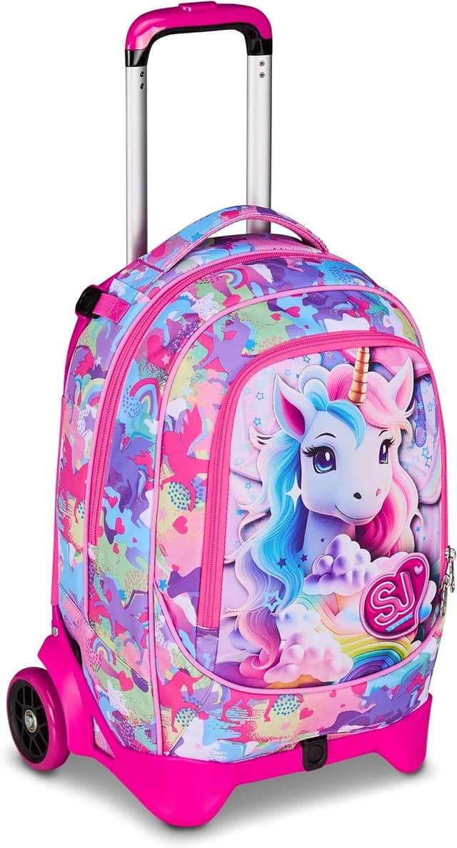Detalle de SJ GANG STYLE JAM GANG GANG Trolley Scuola Cuccioli New Tech 3 in 1 con carrello sganciabile, rosa