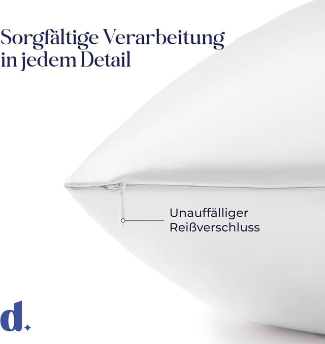 Detalle de Kissenbezüge Seide 80x80 cm (19 Momme), 100% Maulbeerseide, doppelseitig – weiß