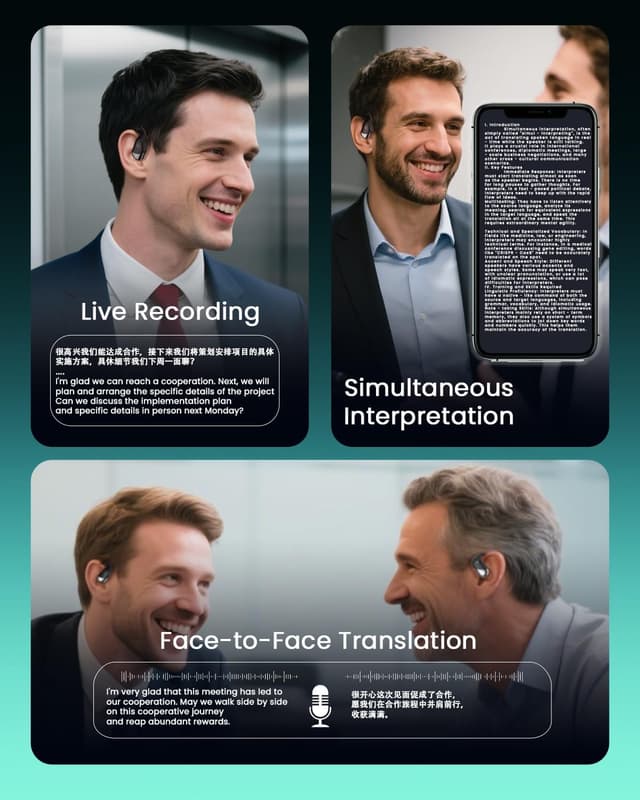 Detalle 2 de SANOTO Ki Übersetzer Kopfhörer Echtzeitübersetzung