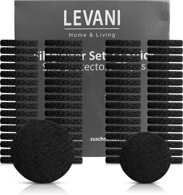 Thumbnail 6 de Levani Filzgleiter selbstklebend Premium (schwarz) – 42 eckige Möbelgleiter aus Filz