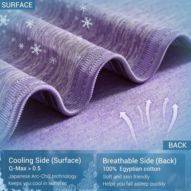 Detalle de Marchpower Arc-Chill 3.0 couverture de refroidissement double face 200 x 220 cm (Q-Max > 0,5) – violet