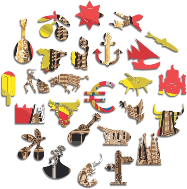 Detalle de Iconic Puzzles Sagrada Familia – Puzzle en bois éco-durable, Monuments emblématiques, taille M (270 pièces)
