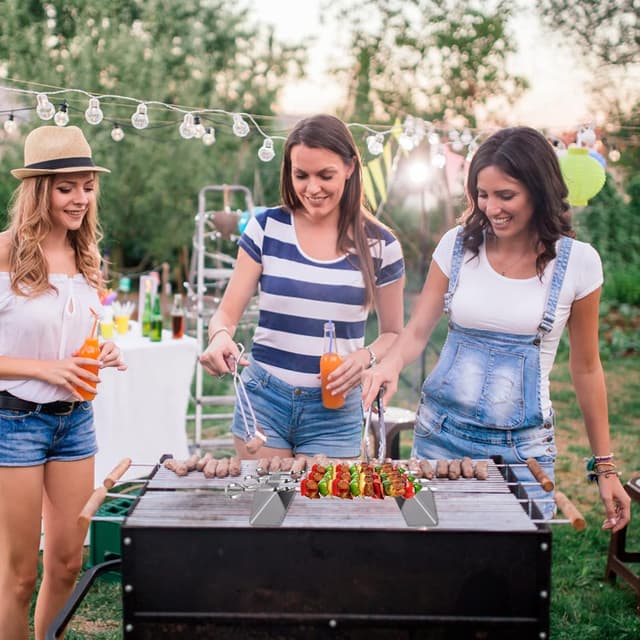 Detalle de Homealexa Stainless Steel BBQ Skewers Set (6 Pack) with Skewer Holders