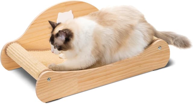 Detalle 2 de Avont Griffoir pour chats en sisal naturel sur chaise longue en pin massif (58 x 33 cm) – Style A