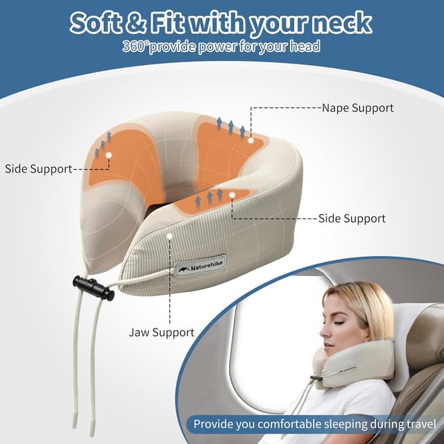 Detalle 2 de Naturehike cuscino cervicale da viaggio in memory foam portatile (con borsa)