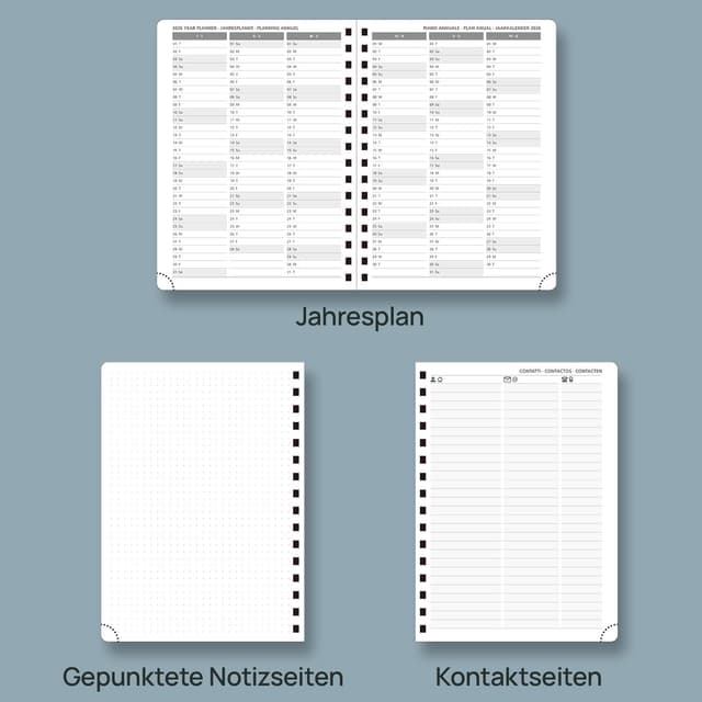Detalle 2 de POPRUN Kalender 2026 Buchkalender 21,5×16 cm 📅