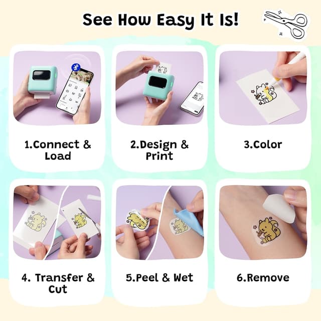 Thumbnail 2 de TATTMUSE Stampante Tatuaggi per Bambini 40 fogli