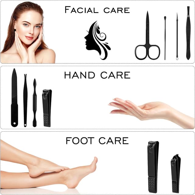 Detalle de Terulltase 10-Piece Men’s Manicure Set Stainless Steel Nail Clipper Kit