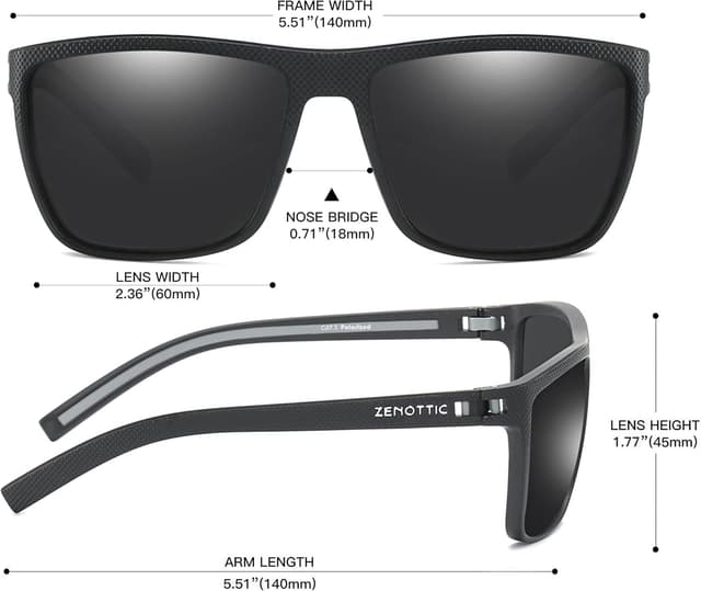 Detalle 2 de ZENOTTIC Occhiali da sole polarizzati UV400 TR90