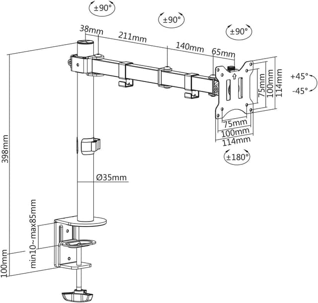 Detalle 2 de Support d’écran DIGITUS jusqu’à 32 pouces