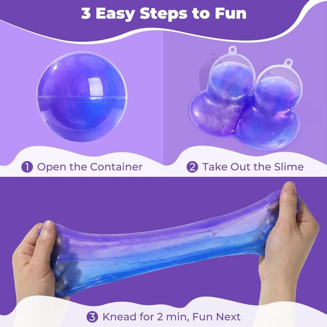 Detalle de Lot de 24 boules de slime Theefun (extensibles, non collants) pour fêtes et anti-stress