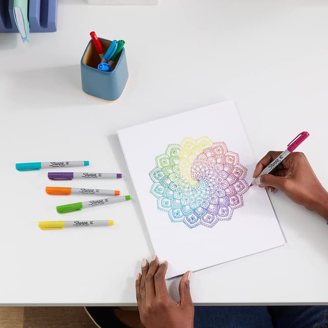 Thumbnail 4 de Sharpie rotuladores permanentes punta ultrafina 12 colores