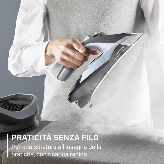Detalle de Rowenta Freemove Force DE6720D1 – ferro da stiro a vapore senza filo con riscaldamento rapido e vapore 35 g/min