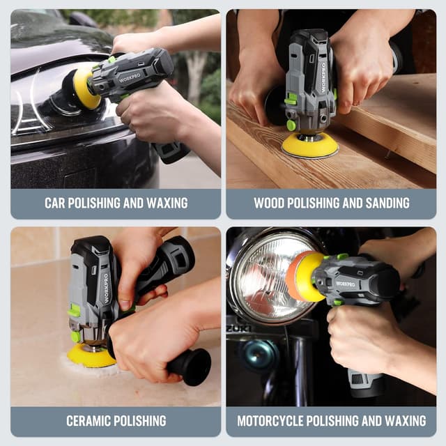 Thumbnail 6 de WORKPRO 12V Pulidora Coche 7000 RPM