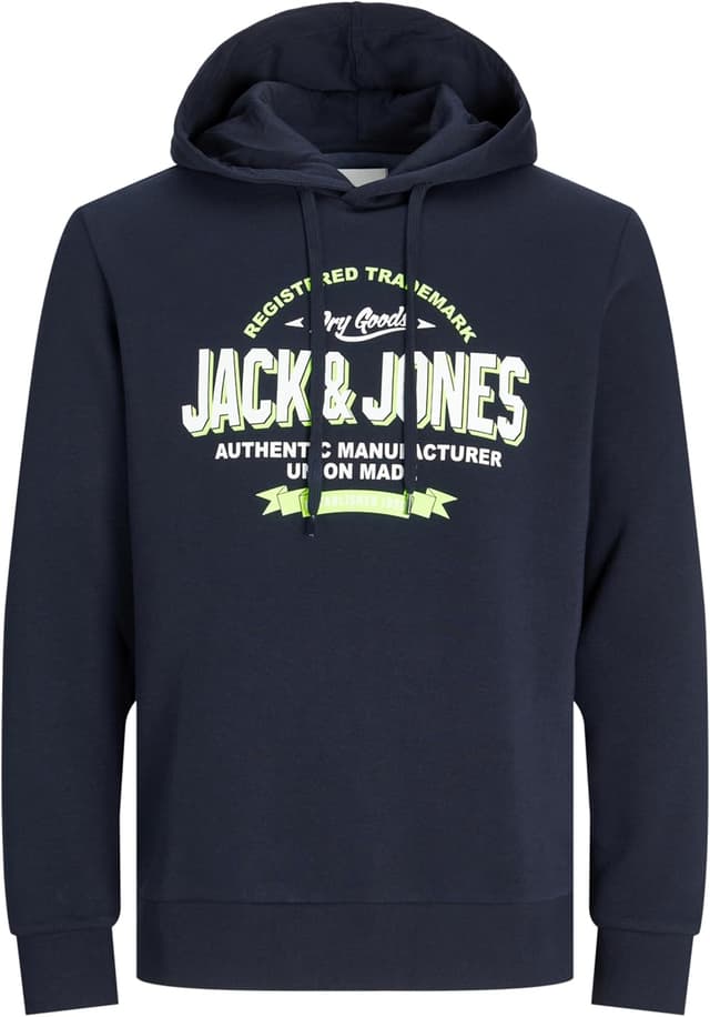 Detalle de Jack & Jones Jjelogo felpa con cappuccio per uomo (2 colori) per la stagione 25/26