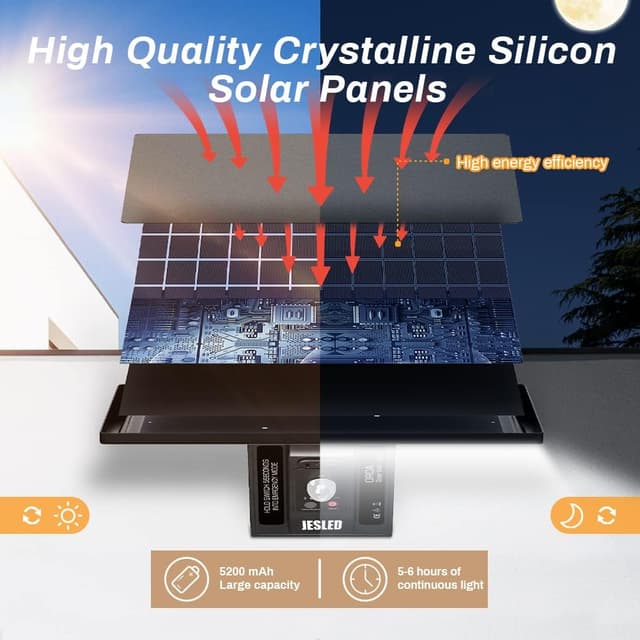 Thumbnail 3 de JESLED Luz Solar Exterior Jardín 🌟 104LED, Control Remoto, IP65