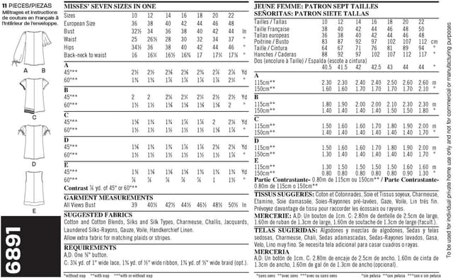 Detalle 2 de New Look NL6891 Patron de couture T-shirt – format 22 x 15 cm