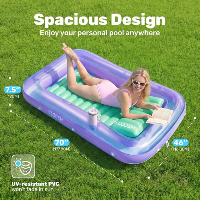 Thumbnail 1 de SLOOSH 70" Inflatable Tanning Pool Lounger