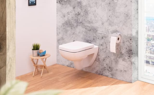 Detalle de Calmwaters® antibakterieller WC-Sitz mit Absenkautomatik für Keramag Renova Nr. 1 Plan (202150/202160) – Duroplast, weiß