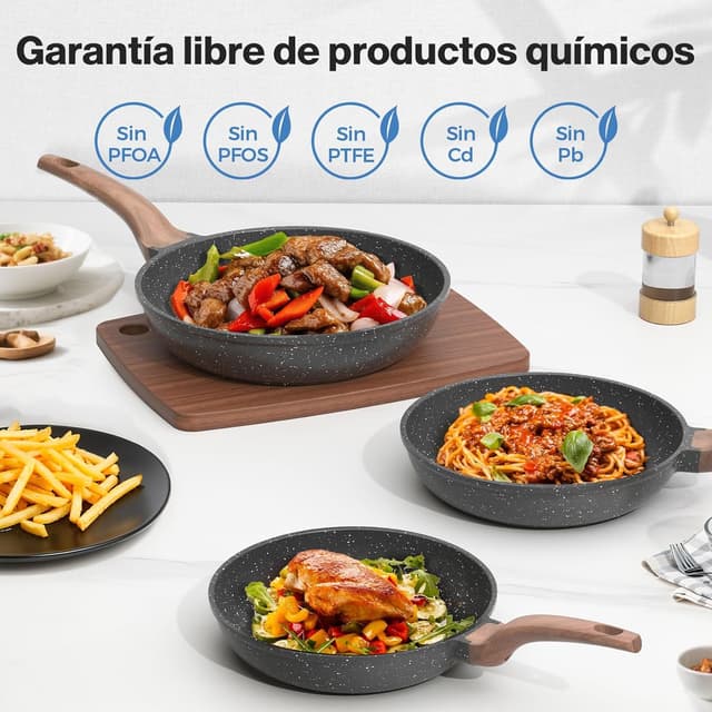 Thumbnail 4 de YASHE set de sartenes granito 20/24/28 cm