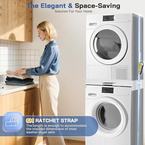 Detalle 2 de Eirolace Adjustable kit Union para apilar lavadora y secadora universal (46 a 66 cm, hasta 200 kg)