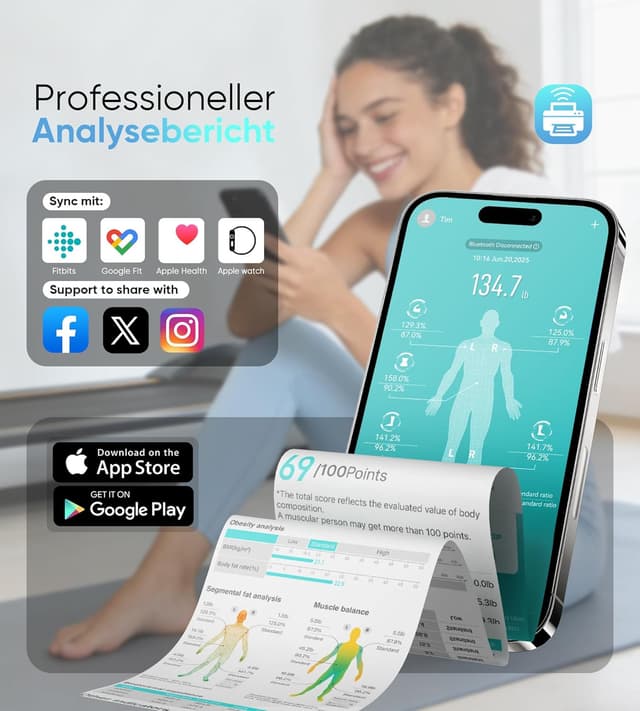 Thumbnail 6 de Körperfettwaage mit 8 Elektroden 180 kg