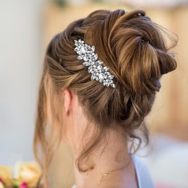 Thumbnail 1 de SHSMPXOY Strass Haarspange Silber 2er Set Hochzeit