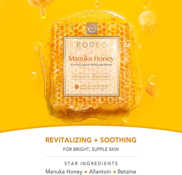 Detalle de FOREO UFO Manuka Honey Mascarilla Facial Antiedad 🌿 Pack de 6