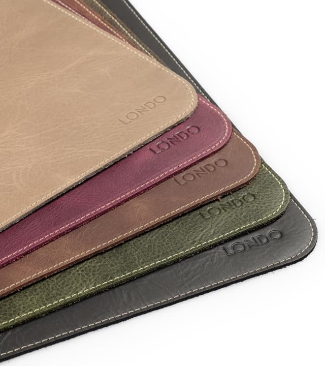 Detalle de Londo Mauspad aus Rindsleder – seidenweiche Oberfläche & rutschfeste Rückseite, 44 x 33,5 cm