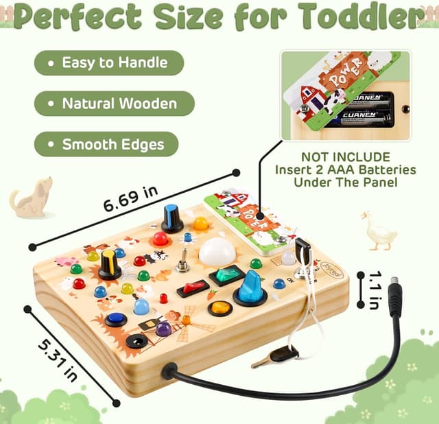 Detalle 1 de Montessori busy board for toddlers 19 LED