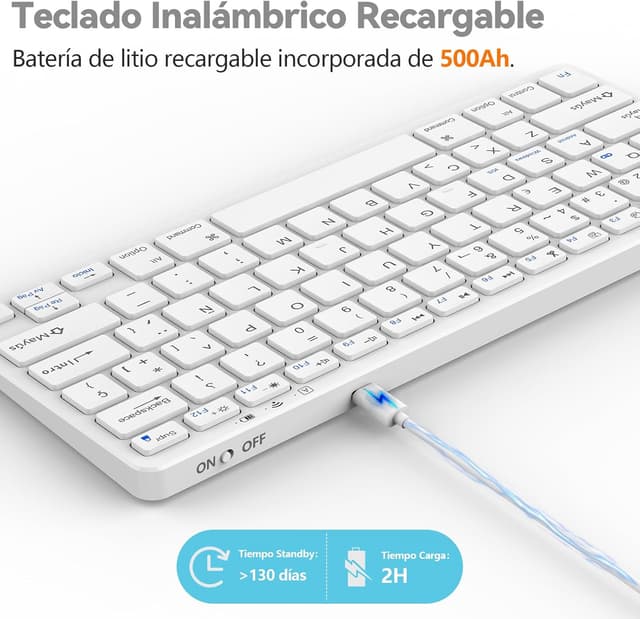 Thumbnail 3 de TQQ Teclado Bluetooth Español Ñ para iPad y Tablets 🖥