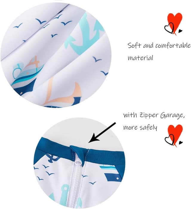 Detalle de UMELOK Baby Badeanzug mit Sonnenhut und UPF 50+ UV-Schutz