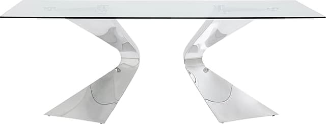 Detalle de Kare Design Mesa Gloria de Vidrio Plata 75x200x100cm 🏢