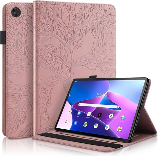 Detalle de Succtopy Hülle für Lenovo Tab M10 3. Gen (10,1 Zoll, 2022) TB-328FU/TB-328XU – Folio Flip Wallet Case in Roségold