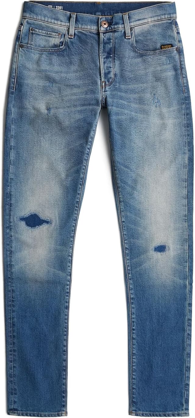 Detalle 2 de G-Star Herren 3301 Slim Jeans mit Knopfverschluss und 5 Taschen