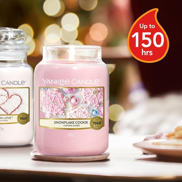 Thumbnail 2 de Yankee Candle Snowflake Cookie Vela Rosa, Frasco Grande 🕯
