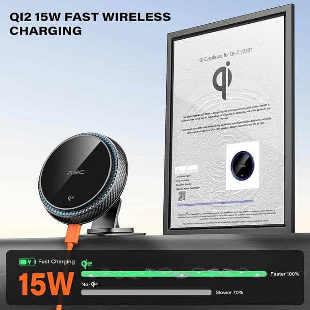 Detalle 2 de A2C QI2 15W Magsafe Car Charger